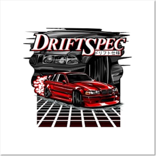 E36 M3 Drift Car (Red) [ OSY Graphics ] Posters and Art